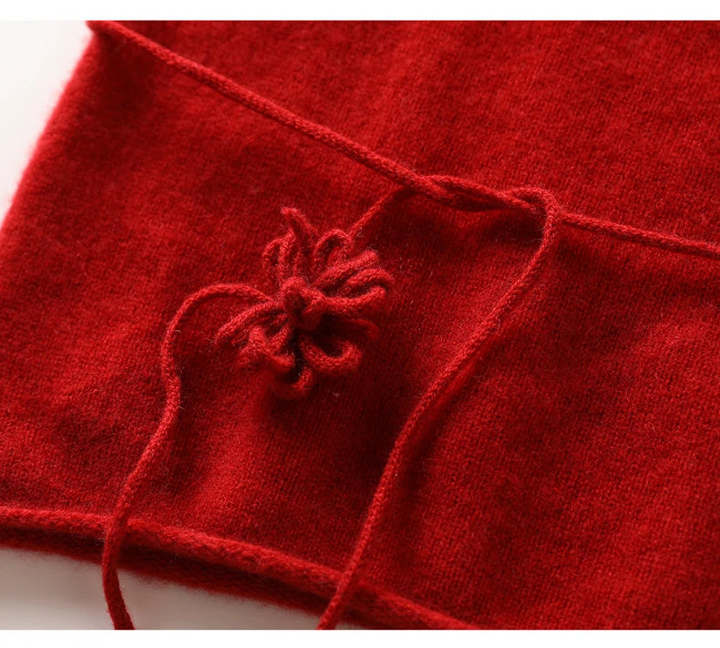 Cashmere Rolled-Up Round Neck Loose Sweater